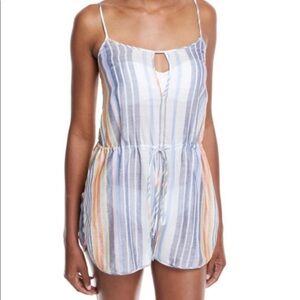 NWT DVF Semi Sheer Striped Tank Romper Size Medium